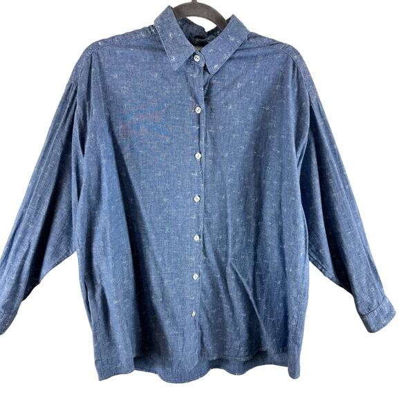 OshKosh Tops - Vintage OshKosh Cotton Blue White Collared Long Sleeve Button Up Shirt Size 12